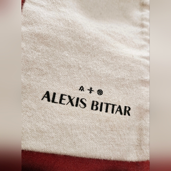 Alexis Bittar Burlap Canvas Dust Bag Storsge Pouch & Jewelry Care Card Gift Set - Picture 6 of 9